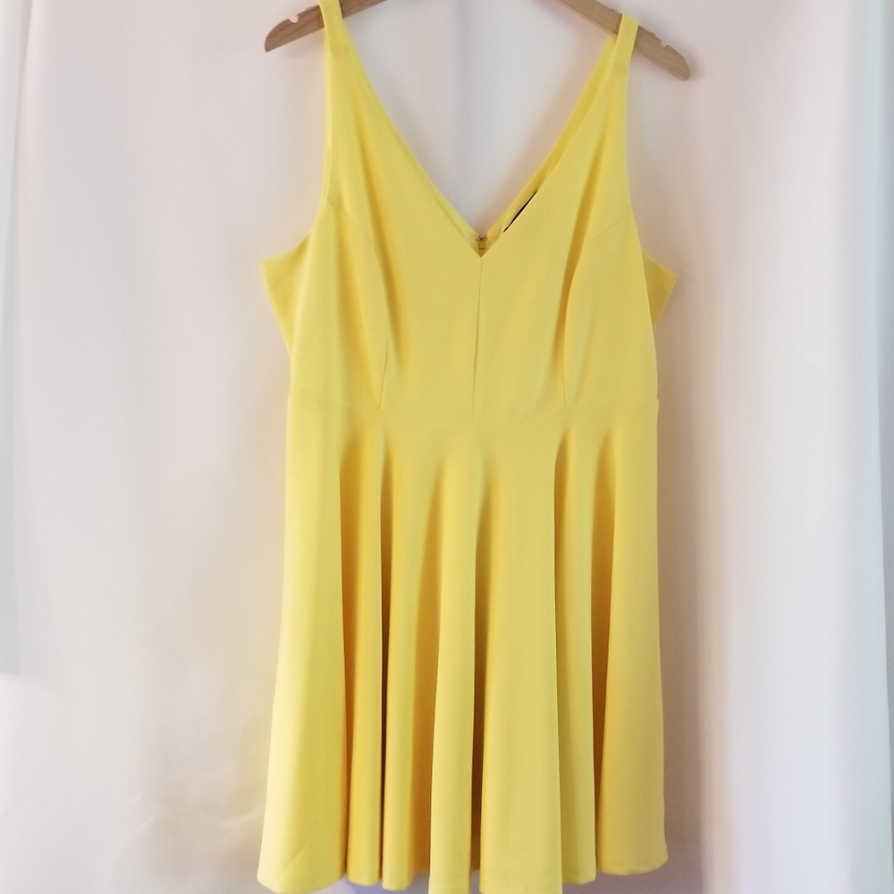 LULUS Double V-Neck Mini Dress - Yellow